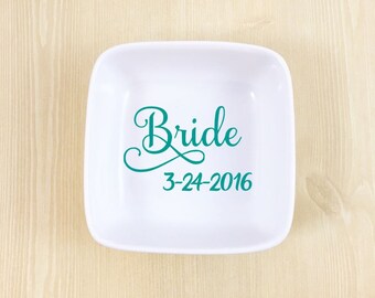 Wedding Ring Dish - Custom Ring Dish - Bridal Jewelry Dish - Bride Ring Dish - Wedding Gift - Bride Gift - Engagement Gift - Gift for Bride