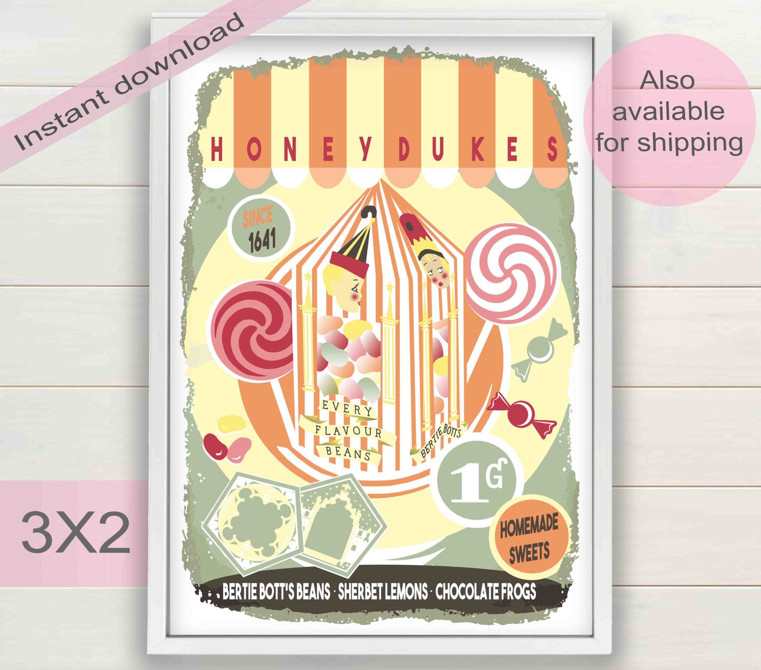 Honeydukes sign Harry Potter vintage poster Honeydukes