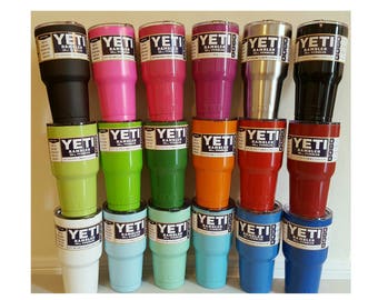 YETI - Authentic 30 oz Rambler Tumbler Powder Coated Cup Mug Yeti cups 30oz Yeti Custom Painted Colored Gift Idea Large Bridesmaid Groomsman