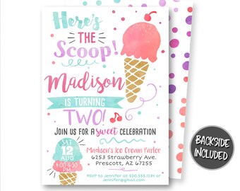 Ice Cream Invitation, Ice Cream Birthday Invitation, Ice Cream Party, Ice Cream Invites, Ice Cream Social, Printables, Digital, Personalized