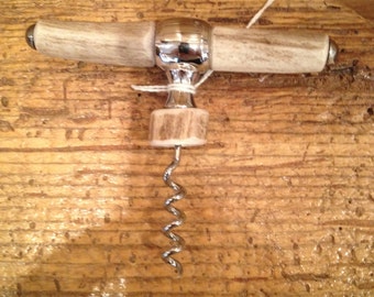 Cork Screw Wine Bottle Opener Antler Decor Rustic Decor Antler Wine Opener Rustic Furnishings Wine Cork Screw Shabby Chic