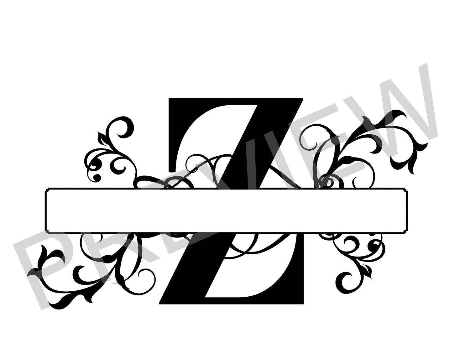 Download Split Monogram SVG Letter Z Regal Split Alphabet Vector