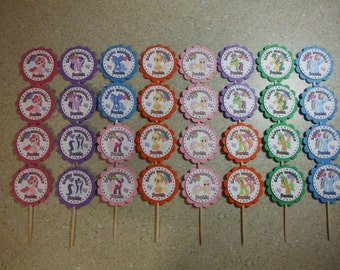 32 My Little Pony Cupcake Toppers PERSONALIZED - Picks Party Favors