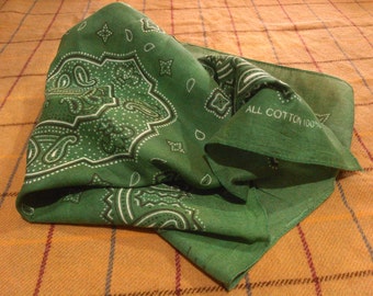 Vintage Paisley Bandana Poly Cotton Vintage Selvedge Bandana Paisley Made in USA