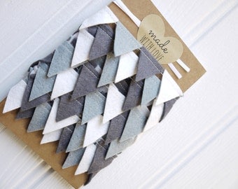 Mini bunting, monochrome felt garland. Reusable Party decoration, garland. Party garland. Nursery kids decor. Mountain explorer decor.