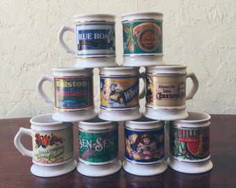 The Corner Store Porcelain Mugs (Set of 9)