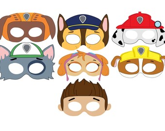 Paw Patrol Party Photo Booth Props Printable, 7 Paw Patrol Masks Printable, Paw patrol party, paw patrol props, paw patrol Photo decor