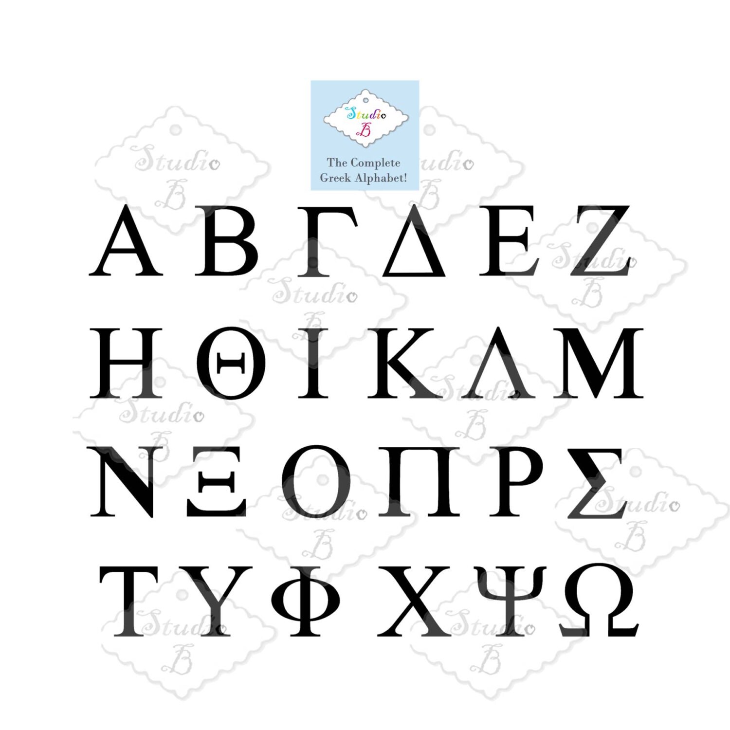 Download Greek Alphabet SVG Cutting Files