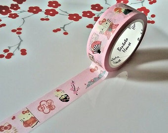 Pink Hello Kitty Japanese Washi Tape. Scrapbook. Stationery Masking Tape. Pretty tape.
