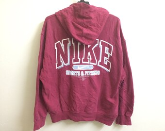 Vintage Nike Hoodie Sportwear Full Zipper/Large/Embroidery Logo/Spell Out