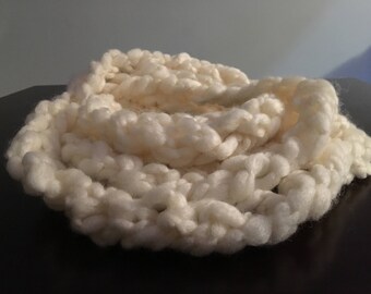 Fluffy White Infinity Scarf