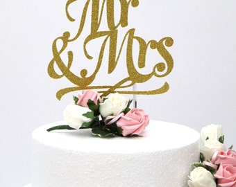 Mr mrs cake topper | Etsy