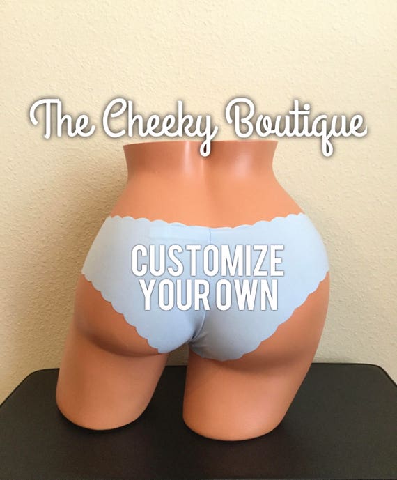 Personalize a Light Blue Scalloped Cheeky for you or a friend / Brides Something Blue Panty