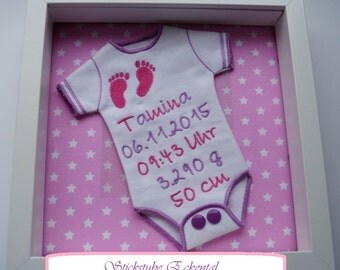 Body with preferred dates embroidered foot prints