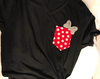Minnie Mouse Pocket Tee-Disney tee-women's girls Disney tshirts,clothing-girls clothing-Disney t-shirt-
