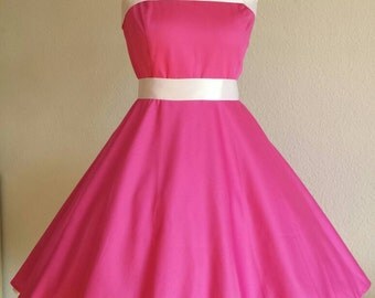 Rockabilly 50s prom dress registry prom dress in pink/white
