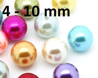 Beads, beads, beads, colorful mixed, 4 mm, 6 mm, 8 mm 10 mm