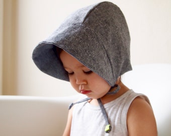 Baby bonnet, Baby sun hat, Linen & Cotton, Toddler Sun Hat