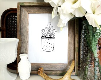 Hand Drawn-Succulent- 8x10 printable
