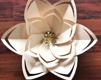 SVG Paper Flower Template, Digital Version, Including The Base - The Citroen