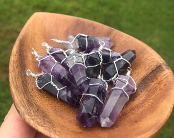 Amethyst Necklace Amethyst Pendant Healing Crystals Gift For Her Third Eye Chakra
