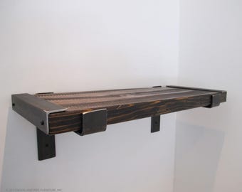 Rustic shelf, reclaimed wood shelf, bar shelves,Modern kitchen shelving, Industrial shelving