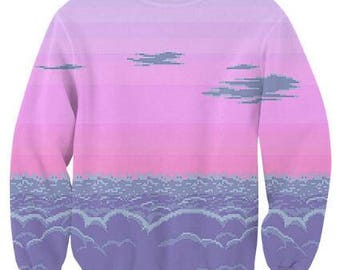 シ Vaporwave AESTHETIC Pixel Dreams Jumper Sweater シ