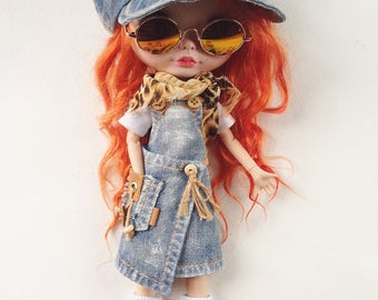 Denim sundress - Blythe clothes - Blythe outfit