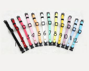 Pastel Color / Macaron Color / Soft Collar / For Bow Tie or Bandana only /Release Buckle / For Dogs and Cats / Customized / HelloFurry
