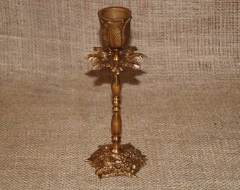 Bronze candlesticks Christmas candles Antique Brass Candle holder USSR Romantic dinner Candelabra Vintage lighting Made in USSR Old object