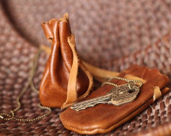 Tiny Leather Pouch, Drawstring Bag, Crystal Pouch, Marble Bag, Keepsake Holder, Jewelry Bag, Keepsake, Gift Bag, Medicine Pouch, 1.5 x 2.5