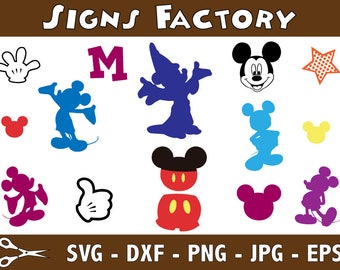 Mickey Mouse SVG files, Mickey svg, Mickey mouse silhouettes, mickey mouse clipart, disney svg files for silhouette, cricut download,cutfile