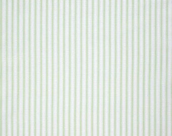 SALE Slipper Roses - Simple Ticking Green - Cotton Fabric - Dena Designs - Free Spirit Fabrics