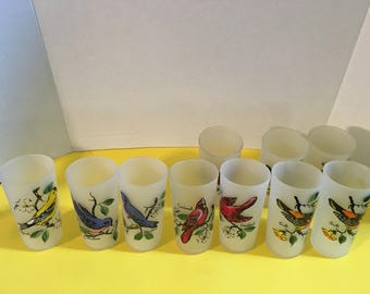 Mid Century FROSTED Hazel Atlas Drinking Glasses
