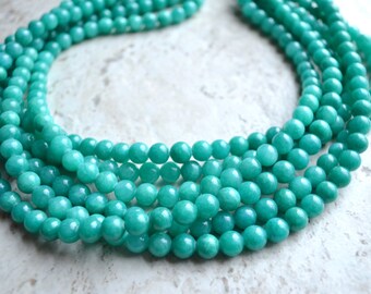 Michelle - Teal Jade Multi Strand Statement Necklace