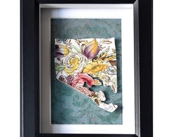 Framed Recycled China Baltimore - Garden Bouquet