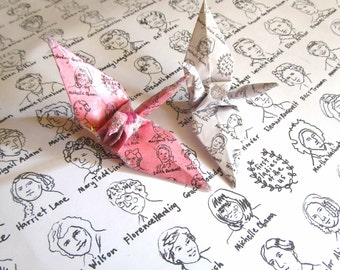 Women's March on Washington DC USA First Ladies Peace Crane Ornament January 21, 2017 The Rise of the Woman = The Rise of the Nation