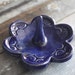 Blue Ring Holder Pottery Dish, Cobalt Blue Ring Flower