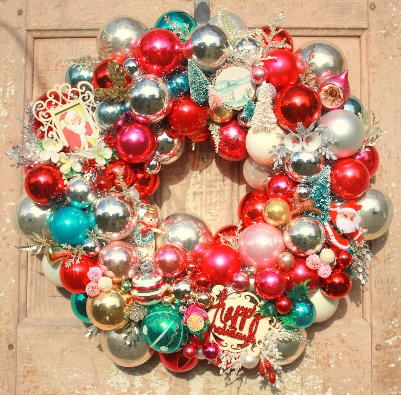 sale shiny brite wreath vintage ornament wreath glass ball sale shiny brite wreath vintage ornament wreath glass ball