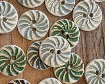 FREE SHIPPING Set of 20 Handmade Ceramic Buttons