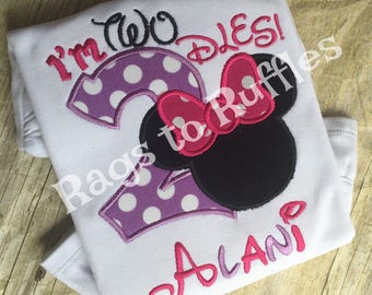 Minnie Birthday Shirt- Personalized Minnie 2nd Birthday Shirt - Personalized Mouse Birthday Shirt