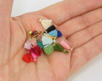 Teeny Tiny Tassels Mini Tassels Jewelry Tassels Earring Tassels Craft Tassels Short Tassels Thread Tassels Fringe Fiber Charms |12