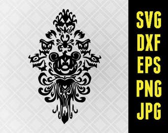 Haunted Mansion SVG Disney Iron On Decal Cutting File Clipart Svg, Eps, Dxf, Png, Jpeg Cricut & Silhouette Mickey Mouse Disneyland World
