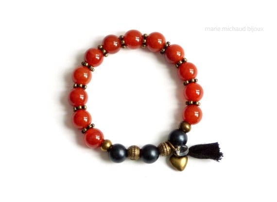 Brown and black boho hippie chic bracelet,Boho bracelet,Hippie chic bracelet,Boho jewelry, Brown bracelet,Bracelet with tassel,Summer jewel