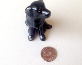 Dog figure, Black, sitting dog, puppy, Ceramic Dog Figure, ceramic figure, animal figure, dog figurine, animal figurine, labrador, decor