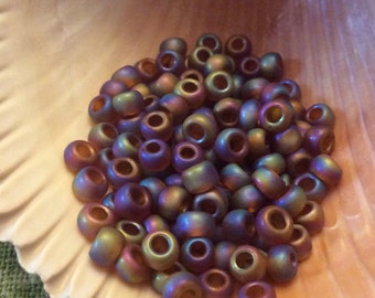 TOHO Seed Beads- 6/0 Trans Rainbow Frosted Smoky Topaz (TR-06-177F), Smoky Topaz Seed Beads, 4mm Seed Beads, Qty 8 grams approx. 150 beads