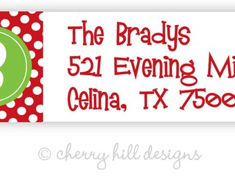 Initially Yours (holiday) return address labels - set of 75