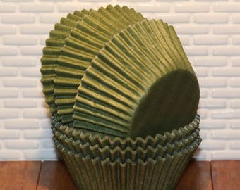 NEW - Olive Cupcake Liners (Qty 45) Olive Baking Cups, Olive Muffin Cups, Cupcake Liners, Baking Cups, Muffin Cups, Green Cupcake Liners,