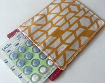 Birth Control Case, Pill Case, Pill Travel Sleeve, Tribal Print, Pill Sleeve, Cute and Discreet for your Bag