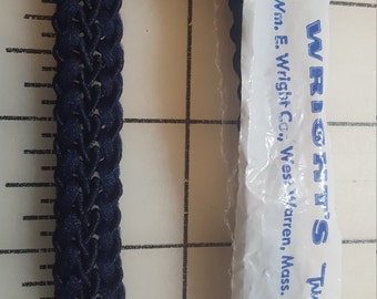Guimp Style Braid Trim Navy blue almost 4yd